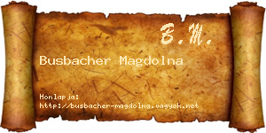 Busbacher Magdolna névjegykártya